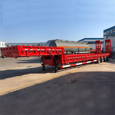 kopen 4 assen 80T zware laagbed aanhangwagen met verruimers met mechanische ophanging en veren online manufacture