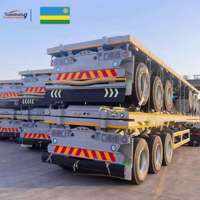 Goede prijs. 40ft 3 en 4axels 48ft 53ft Platform Flatbed Container Semi-trailer Met Tractor Steel Floor 3-5mm Diamond Plate online