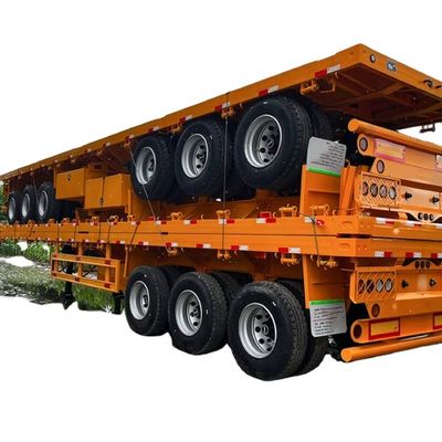 Goede prijs. 3 4 as 40ft 50 ton flatbed container half aanhanger transport half aanhanger te koop online