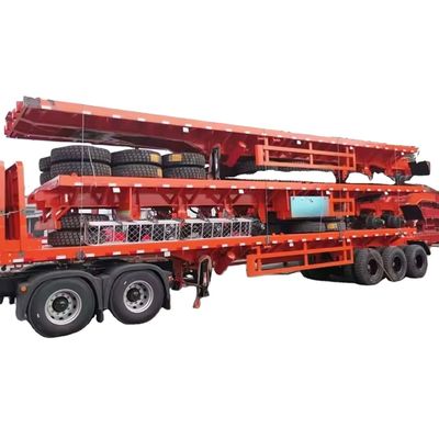 Goede prijs. 70 ton 3axels platbed semi trailer Pan trailer Semi truck platbed trailer 40ft 12 meter Te koop online