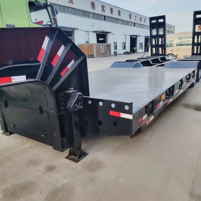 Goede prijs. Nieuwe 3-assige laagbed-aanhangwagen Transportbulldozer Lowboy Gooseneck Halve aanhangwagen met mechanische ophanging online