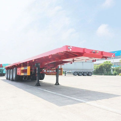Goede prijs. 12500*2500*1600 MM Staalplaat Vlakke container Halve aanhangwagen met 3/4-as en aanpasbare luchtophanging Staalophanging online