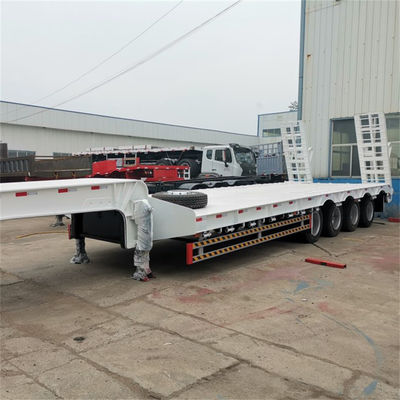 Goede prijs. 40-100 ton Belasting 4 Assen laagbed Semi-trailer met 16 banden en 12R20 banden Model JOST Kingpin Bolted of gelast online